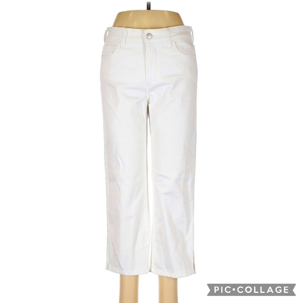 NYDJ Straight Leg High Rise White Jeans